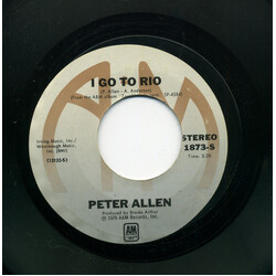 Peter Allen I Go To Rio USED VINYL 7INCH 45 RPM SINGLE STEREO
