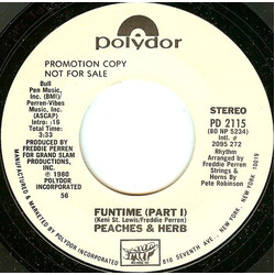 Peaches & Herb Funtime (Part 1) USED VINYL 7INCH 45 RPM SINGLE PROMO STYRENE STEREO