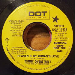 Tommy Overstreet Heaven Is My Woman's Love USED VINYL 7INCH 45 RPM PROMO