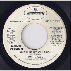Tom T. Hall One Hundred Children USED VINYL 7INCH 45 RPM PROMO