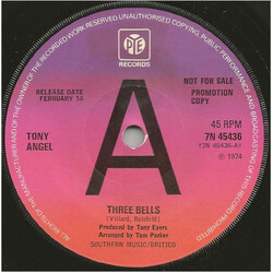 Tony Angel Three Bells USED VINYL 7INCH 45 RPM SINGLE PROMO