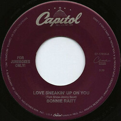Bonnie Raitt Love Sneakin' Up On You USED VINYL 7INCH 45 RPM SINGLE JUKEBOX STEREO