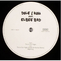 Dole & Kom / Elbee Bad This Is Our Night Vinyl 12" USED
