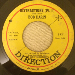 Bobby Darin Distractions (Pt. 1) / Jive USED VINYL 7INCH 45 RPM SINGLE STEREO
