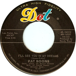 Pat Boone I'll See You In My Dreams / Pictures In The Fire USED VINYL 7INCH 45 RPM