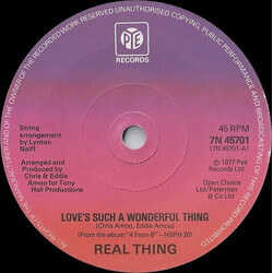 The Real Thing Love's Such A Wonderful Thing USED VINYL 7INCH 45 RPM SINGLE