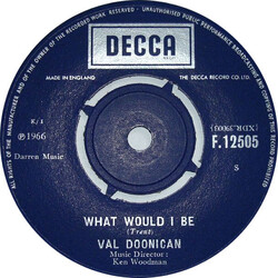 Val Doonican What Would I Be Vinyl 7" USED