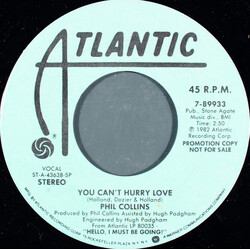 Phil Collins You Can't Hurry Love USED VINYL 7INCH 45 RPM PROMO