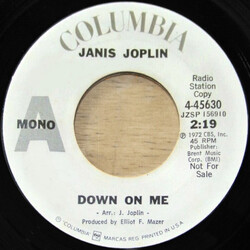 Janis Joplin Down On Me USED VINYL 7INCH 45 RPM SINGLE PROMO MONO