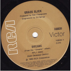 Grace Slick Dreams USED VINYL 7INCH 45 RPM SINGLE