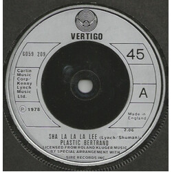 Plastic Bertrand Sha La La La Lee USED VINYL 7INCH 45 RPM SINGLE