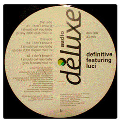 Definitive / Luciana I Don't Know If I Should Call You Baby USED VINYL 12INCH 33 S RPM 45 RPM