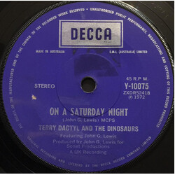 Terry Dactyl And The Dinosaurs On A Saturday Night USED VINYL 7INCH 45 RPM SINGLE