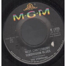 The Stonemans West Canterbury Subdivision Blues USED VINYL 7INCH 45 RPM SINGLE