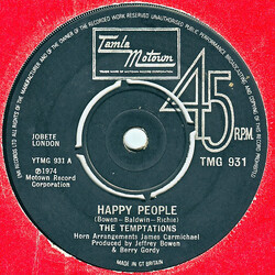 The Temptations / The Temptations Band Happy People / Happy People (Instrumental) USED VINYL 7INCH 45 RPM