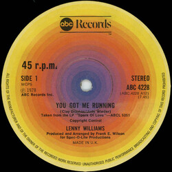Lenny Williams You Got Me Running / Come Reap My Love USED VINYL 12INCH 45 RPM
