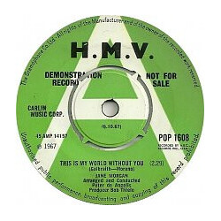 Jane Morgan This Is My World Without You Vinyl 7" USED