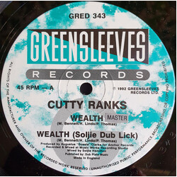 Cutty Ranks Wealth USED VINYL 12INCH 45 RPM