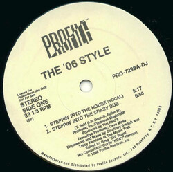 The '06 Style Steppin' Into The House USED VINYL 12INCH 33 S RPM PROMO STEREO