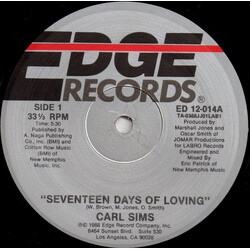 Carl Sims Seventeen Days Of Loving USED VINYL 12INCH 33 S RPM