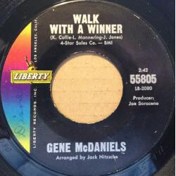 Eugene McDaniels Walk With A Winner / A Miracle USED VINYL 7INCH 45 RPM STYRENE
