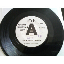 Kenny Ball And His Jazzmen Poor People Of Paris USED VINYL 7INCH 45 RPM SINGLE PROMO