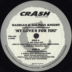 Hadrian S. / Paul Knight My Love's For You USED VINYL 12INCH 33 S RPM