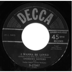 The Andrews Sisters / Gordon Jenkins And His Orchestra I Wanna Be Loved / I've Just Got To Get Out Of The Habit USED VINYL 7INCH 45 RPM SINGLE
