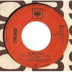 Chicago (2) 25 Or 6 To 4 Vinyl 7" USED
