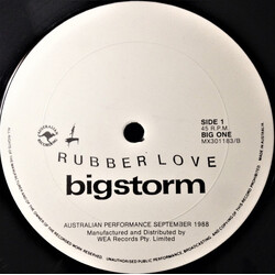 Bigstorm Rubber Love USED VINYL 12INCH 45 RPM SINGLE