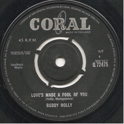 Buddy Holly Love's Made A Fool Of You Vinyl 7" USED