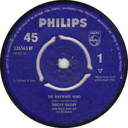Shirley Bassey The Wayward Wind / Puh-Leeze! Mister Brown (Mister Jones, Mister Smith) Vinyl 7" USED
