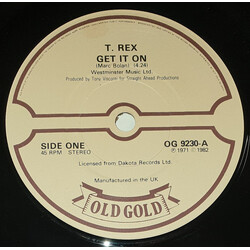 T. Rex Get It On / Jeepster USED VINYL 7INCH 45 RPM SINGLE REISSUE STEREO