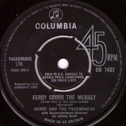 Gerry & The Pacemakers Ferry Cross The Mersey VINYL 7" USED