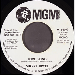 Sherry Bryce Love Song USED VINYL 7INCH 45 RPM SINGLE PROMO STEREO MONO