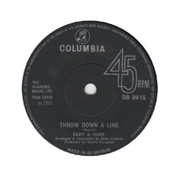 Cliff Richard / Hank Marvin Throw Down A Line Vinyl 7" USED