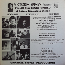 Victoria Spivey / Willie Hogg / Roosevelt Sykes / Willie Dixon Victoria Spivey Presents The All Star Blues World Of Spivey Records In Stereo Vinyl LP 