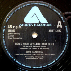 Eddie Kendricks How's Your Love Life Baby / Ain't No Smoke Without Fire Vinyl 12" USED