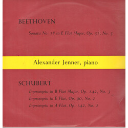 Ludwig van Beethoven / Franz Schubert / Alexander Jenner Sonata No18 In E Flat Major Op.31, Three Impromptus Vinyl LP USED