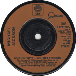 Michael Jackson Don't Stop 'Til You Get Enough / I Can't Help It USED VINYL 7INCH 45 RPM SINGLE STEREO