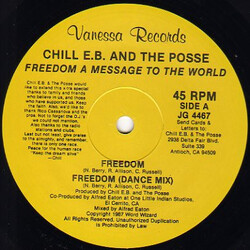 Chill E.B. And The Posse Freedom USED VINYL 12INCH 45 RPM