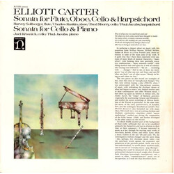 Elliott Carter Sonata For Flute, Oboe, Cello & Harpsichord / Sonata For Cello & Piano Vinyl LP USED