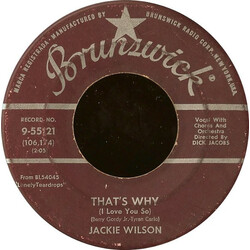 Jackie Wilson That's Why (I Love You So) / Love Is All USED VINYL 7INCH 45 RPM
