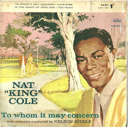 Nat King Cole To Whom It May Concern USED VINYL 7INCH 45 RPM EP
