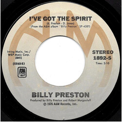 Billy Preston I've Got The Spirit USED VINYL 7INCH 45 RPM