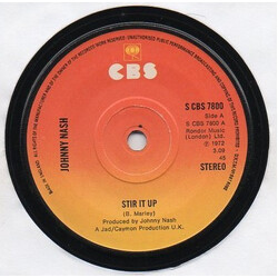 Johnny Nash Stir It Up / Cream Puff USED VINYL 7INCH SINGLE REISSUE