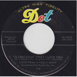 Louis Prima & Keely Smith I'm Confessin' (That I Love You) USED VINYL 7INCH 45 RPM SINGLE