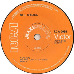 Neil Sedaka I Go Ape USED VINYL 7INCH 45 RPM MAXI-SINGLE
