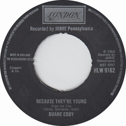 Duane Eddy Because They're Young / Rebel Walk USED VINYL 7INCH 45 RPM SINGLE REISSUE REPRESS MONO