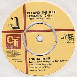 Lou Christie Beyond The Blue Horizon / Hey You Cajun Vinyl 7" USED